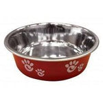 Ethical Products Barcelona Stainless Steel Paw Print Bowl Raspberry 8oz-Dog-Ethical Pet Products-PetPhenom