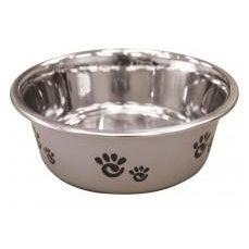 Ethical Products Barcelona Stainless Steel Paw Print Bowl Silver 16oz-Dog-Ethical Pet Products-PetPhenom