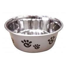 Ethical Products Barcelona Stainless Steel Paw Print Bowl Silver 32oz-Dog-Ethical Pet Products-PetPhenom
