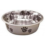 Ethical Products Barcelona Stainless Steel Paw Print Bowl Silver 8oz-Dog-Ethical Pet Products-PetPhenom