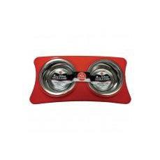 Ethical Spot Bowls New Wave Double Diner Red 1-quart-Dog-Ethical Pet Products-PetPhenom