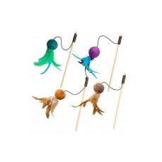Ethical Wuggle Wool Ball Teaser Wand Assorted-Cat-Ethical Pet Products-PetPhenom