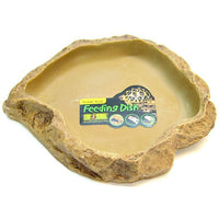 Exo-Terra Granite Rock Reptile Feeding Dish, Large - 8"L x 7"W x 1.5"H-Small Pet-Exo Terra-PetPhenom