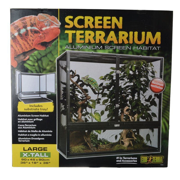 Exo-Terra Screen Terrarium, Large X-Tall - (36"L x 18"W x 36"H)-Small Pet-Exo Terra-PetPhenom