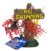 Exotic Environments No Swimming Sign, Small - (3.5"L x 2.5"W x 4.5"H)-Fish-Blue Ribbon Pet Products-PetPhenom