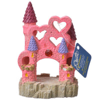 Exotic Environments Pink Heart Castle Aqiarum Ornament, Large - (4.5"L x 4"W x 6.25"H)-Fish-Blue Ribbon Pet Products-PetPhenom