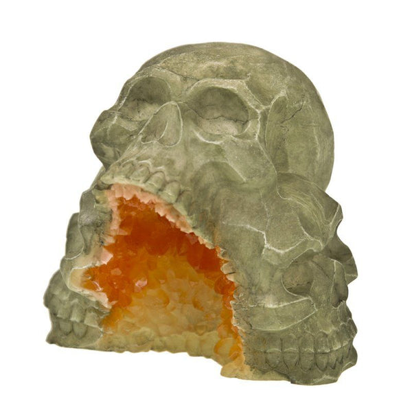 Exotic Environments Skull Mountain Geode Stone Aquarium Ornament, 5"L x 4.5"W x 4.75"H-Fish-Blue Ribbon Pet Products-PetPhenom