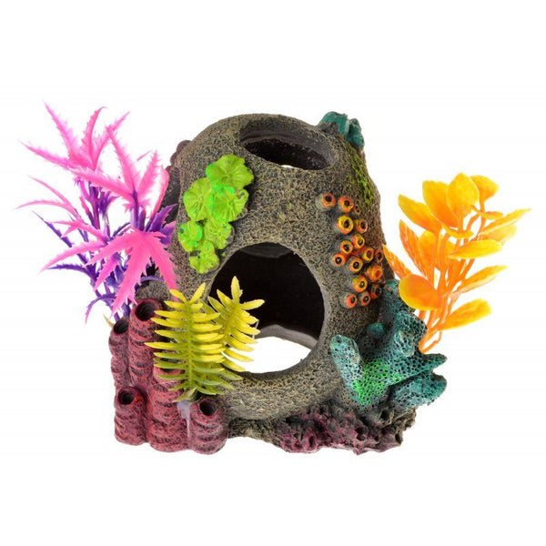 Exotic Environments Sunken Orb Floral Ornament, 1 Count-Fish-Blue Ribbon Pet Products-PetPhenom