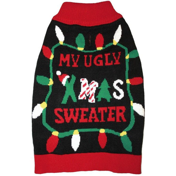 Fashion Pet Black Ugly XMAS Dog Sweater, Small-Dog-Fashion Pet-PetPhenom