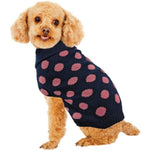 Fashion Pet Contrast Dot Dog Sweater Pink, Medium-Dog-Fashion Pet-PetPhenom