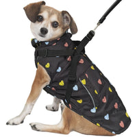 Fashion Pet Puffy Heart Harness Coat Black, Large-Dog-Fashion Pet-PetPhenom