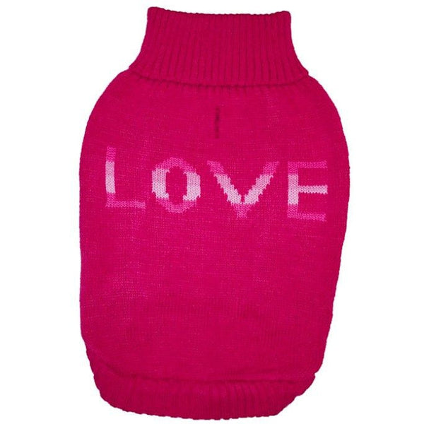Fashion Pet True Love Dog Sweater Pink, Medium-Dog-Fashion Pet-PetPhenom