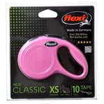 Flexi New Classic Retractable Tape Leash - Pink, X-Small - 10' Lead (Pets up to 26 lbs)-Dog-Flexi-PetPhenom