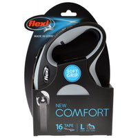 Flexi New Comfort Retractable Tape Leash - Gray, Large - 16' Tape (Pets up to 132 lbs)-Dog-Flexi-PetPhenom