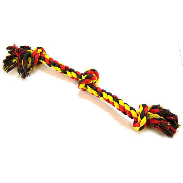 Flossy Chews Colored 3 Knot Tug Rope, Large - 25" Long-Dog-Mammoth-PetPhenom