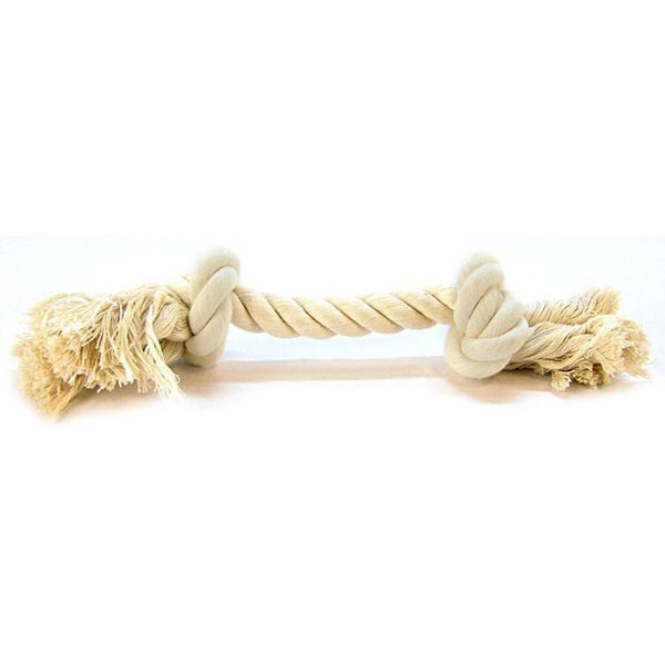 Flossy Chews Rope Bone - White, Medium (12" Long)-Dog-Mammoth-PetPhenom