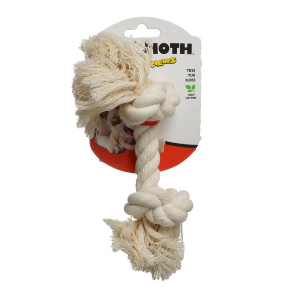 Flossy Chews Rope Bone - White, Small (9" Long)-Dog-Mammoth-PetPhenom