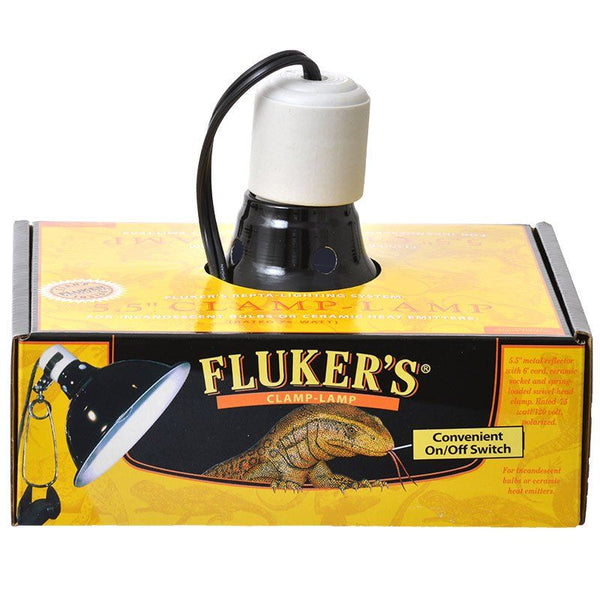 Flukers Clamp Lamp with Switch, 75 Watt (5.5" Diameter)-Small Pet-Flukers-PetPhenom