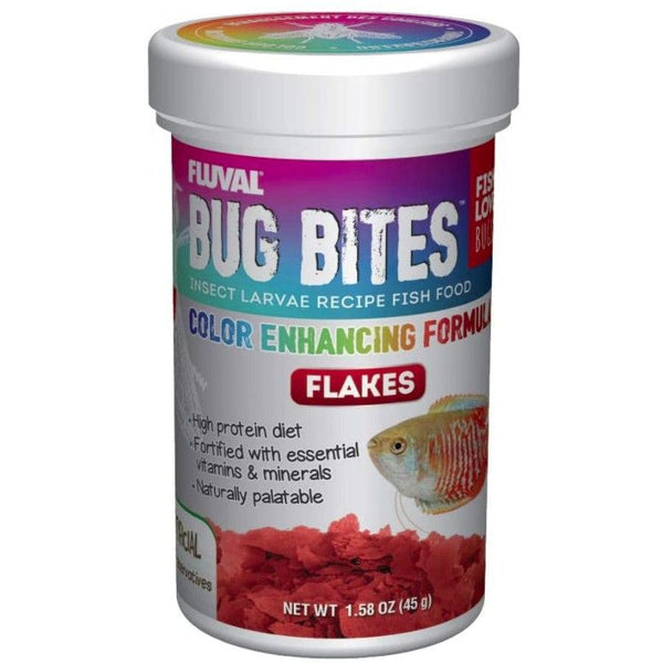 Fluval Bug Bites Insect Larvae Color Enhancing Fish Flake, 1.59 oz-Fish-Fluval-PetPhenom