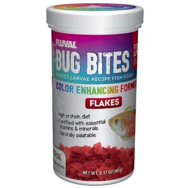 Fluval Bug Bites Insect Larvae Color Enhancing Fish Flake, 3.17 oz-Fish-Fluval-PetPhenom