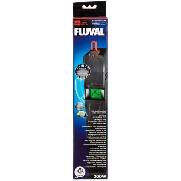 Fluval Vuetech Digital Aquarium Heater - E Series, E200 - 200 Watts - Up to 65 Gallons (14" Long)-Fish-Fluval-PetPhenom