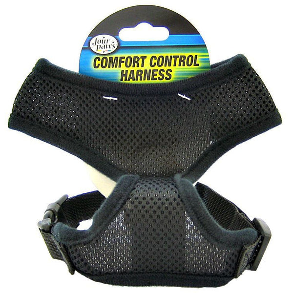 Four Paws Comfort Control Harness - Black, Medium - For Dogs 7-10 lbs (16"-19" Chest & 10"-13" Neck)-Dog-Four Paws-PetPhenom