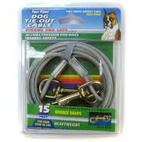 Four Paws Dog Tie Out Cable - Heavy Weight - Black, 15' Long Cable-Dog-Four Paws-PetPhenom