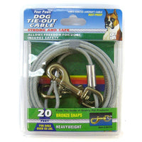 Four Paws Dog Tie Out Cable - Heavy Weight - Black, 20' Long Cable-Dog-Four Paws-PetPhenom
