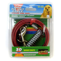 Four Paws Dog Tie Out Cable - Medium Weight - Red, 30" Long Cable-Dog-Four Paws-PetPhenom