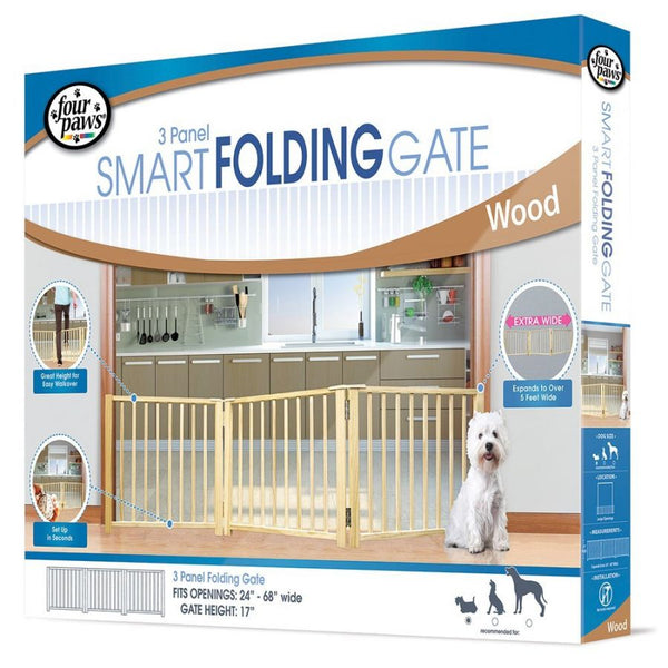 Four Paws Free Standing Gate for Small Pets, 3 Panel (For openings 24"-64" Wide)-Dog-Four Paws-PetPhenom