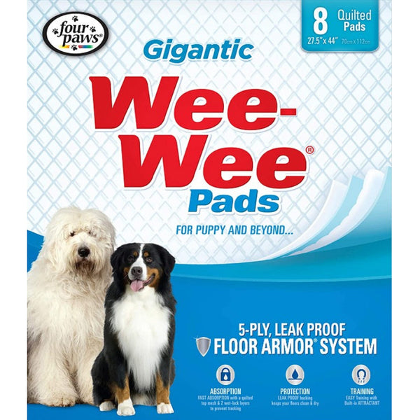 Four Paws Gigantic Wee Wee Pads, 8 count-Dog-Four Paws-PetPhenom