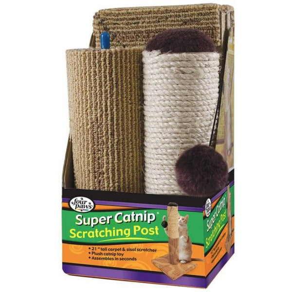 Four Paws Super Catnip Carpet and Sisal Cat Scratching Post 21" Tall, 1 count-Cat-Four Paws-PetPhenom