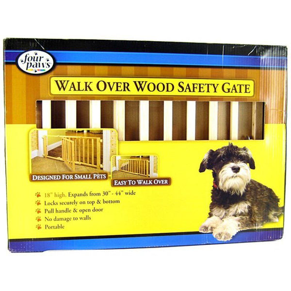 Four Paws Walk Over Wood Safety Gate with Door, 30"-44" Wide x 18" High-Dog-Four Paws-PetPhenom
