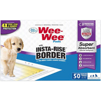 Four Paws Wee Wee Insta-Rise Border Quilted Pads 23" x 23", 50 count-Dog-Four Paws-PetPhenom