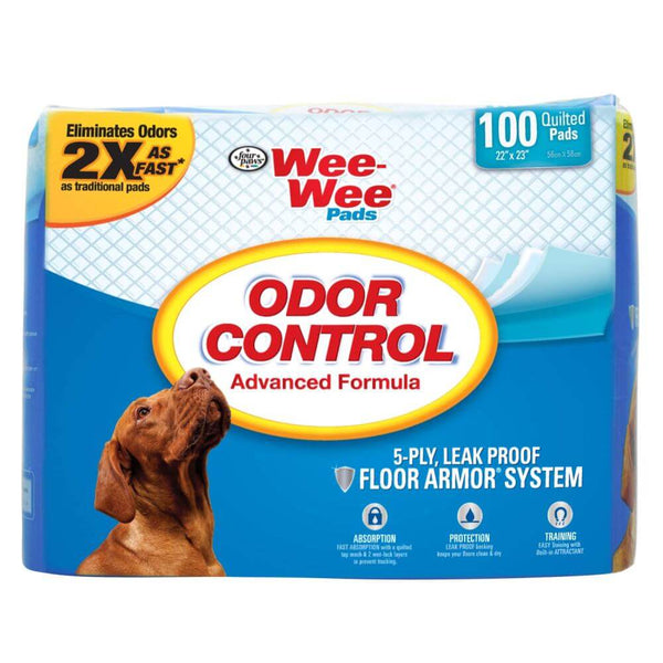 Four Paws Wee-Wee Odor Control Pads 100 count White 22" x 23" x 0.1"-Dog-Four Paws-PetPhenom