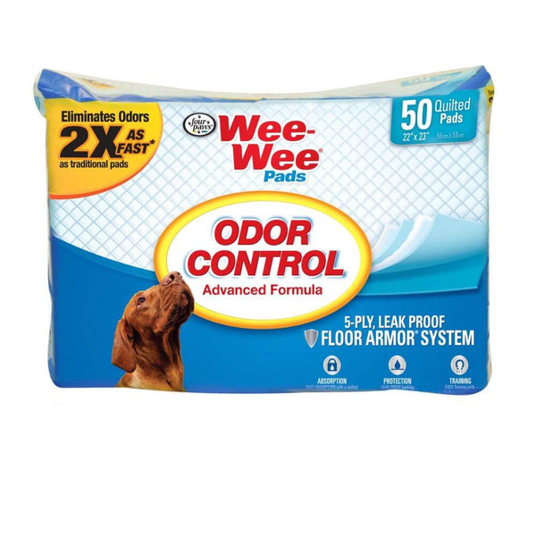 Four Paws Wee-Wee Odor Control Pads 50 count White 22" x 23" x 0.1"-Dog-Four Paws-PetPhenom