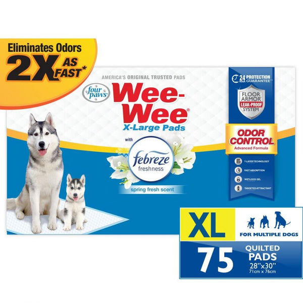 Four Paws Wee Wee Odor Control Pads with Febreze Freshness X-Large, 75 count-Dog-Four Paws-PetPhenom