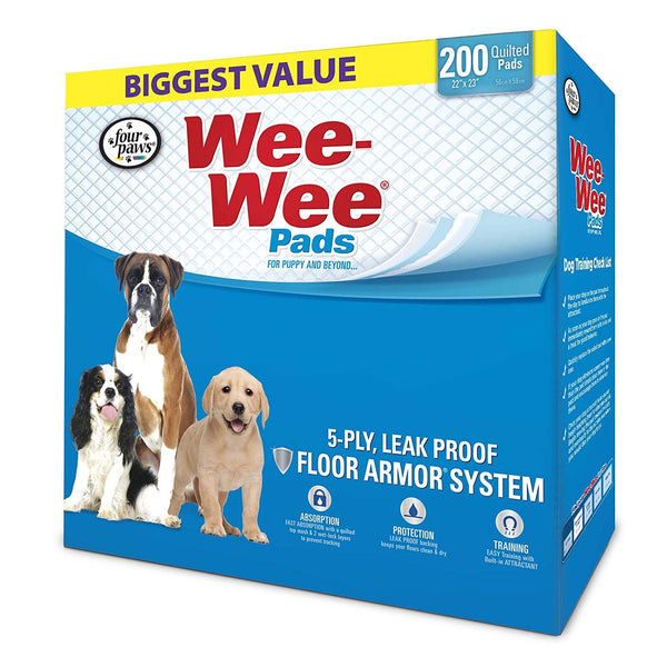 Four Paws Wee-Wee Pads 200 pack White 22" x 23" x 0.1"-Dog-Four Paws-PetPhenom
