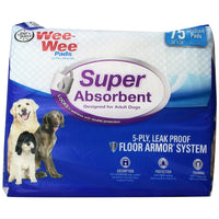 Four Paws Wee-Wee Super Absorbent Pads 75 count White 24" x 24" x 0.1"-Dog-Four Paws-PetPhenom