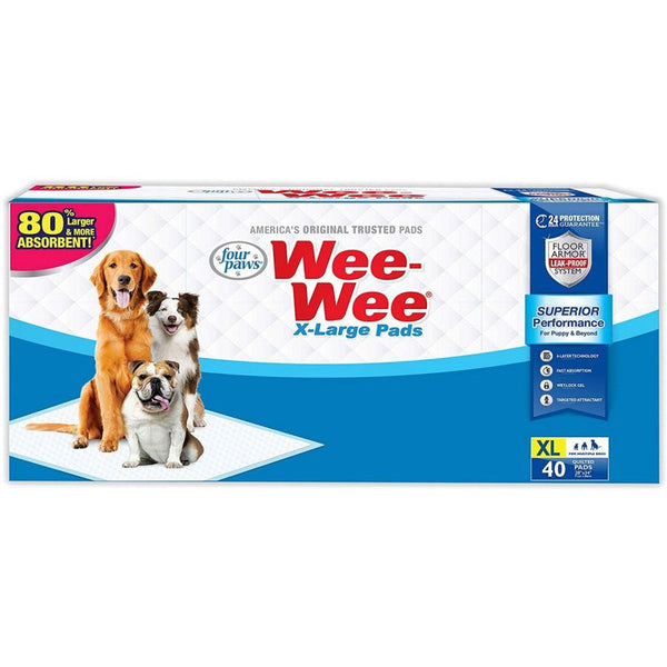 Four Paws X-Large Wee Wee Pads, 40 Pack (28" Long x 30" Wide)-Dog-Four Paws-PetPhenom