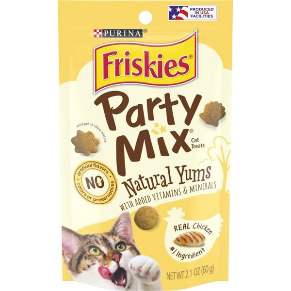 Friskies Party Mix Cat Treats Natural Yums With Real Chicken, 2.1 oz (60 g)-Cat-Friskies-PetPhenom