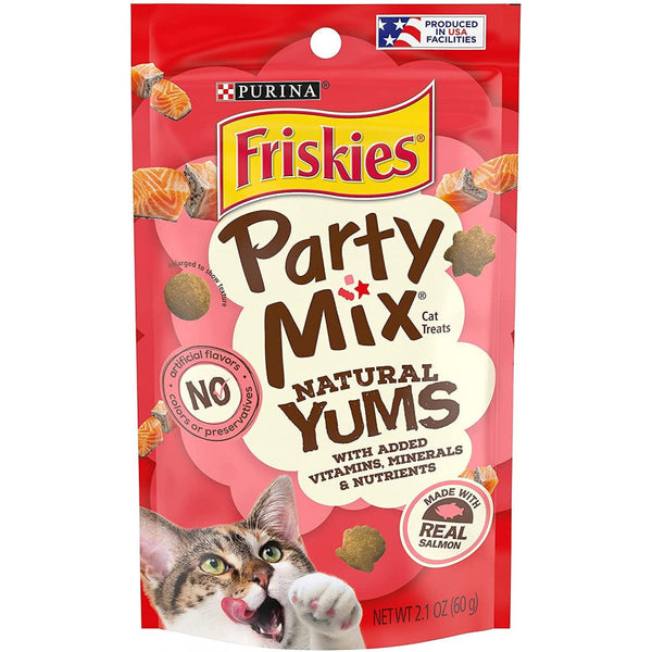 Friskies Party Mix Naturals Cat Treats - Real Salmon, 2.1 oz-Cat-Friskies-PetPhenom