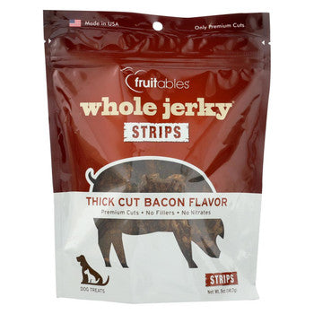 Fruitables Dog Treats - Whole Jerky - Bacon - Case of 8 - 5 oz-Dog-Fruitables-PetPhenom