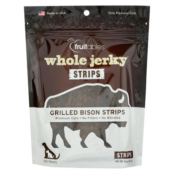 Fruitables Whole Jerky - Grilled Bison - Case of 8 - 5 oz.-Dog-Fruitables-PetPhenom