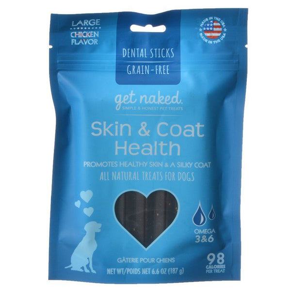Get Naked Skin & Coat Health Dental Chew Sticks for Dogs, Large - 6.6 oz-Dog-Get Naked-PetPhenom