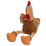 GoDog™ Toys goDog - Mini Skinny Brown Corduroy Rooster with Chew Guard™-Dog-GoDog™ Toys-PetPhenom