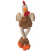 GoDog™ Toys goDog - Skinny Brown Checkered Rooster with Chew Guard™-Dog-GoDog™ Toys-PetPhenom