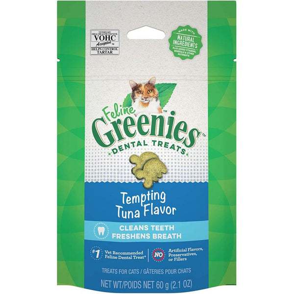 Greenies Feline Dental Treats Tempting Tuna Flavor, 2.1 oz-Cat-Greenies-PetPhenom