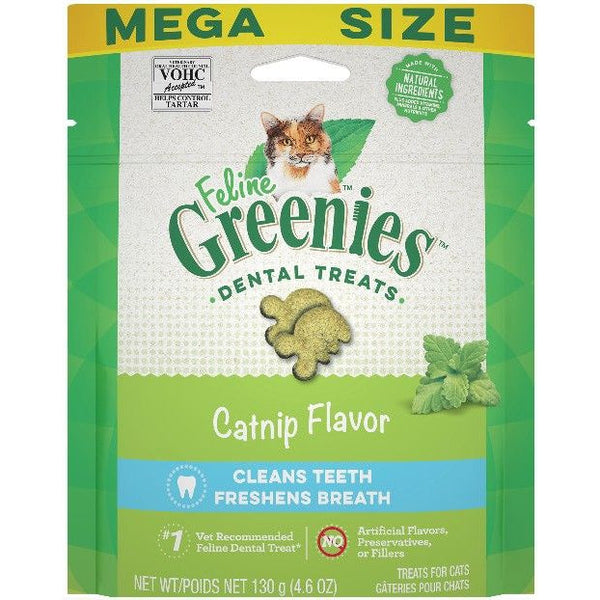 Greenies Feline Natural Dental Treats Catnip Flavor, 4.6 oz-Cat-Greenies-PetPhenom
