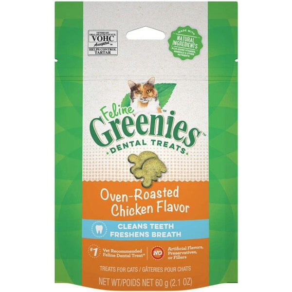 Greenies Feline Natural Dental Treats Oven Roasted Chicken Flavor, 2.1 oz-Cat-Greenies-PetPhenom